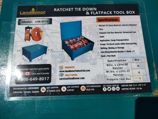 Unused Land Honor Ratchet Tie Down & Flatpack Tool Box