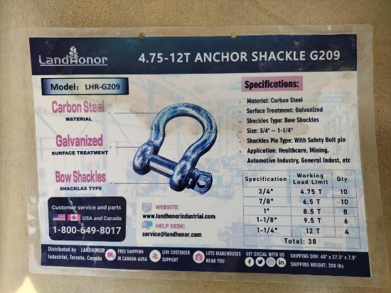 Unused 4.75-12T Landhonor G209 Anchor Shackles