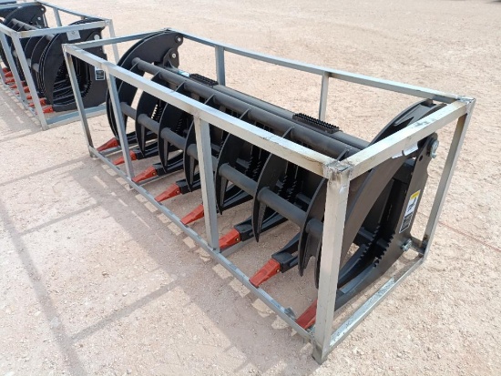 Unused 78" Hydraulic Root Grapple (Skid Steer Attachment)