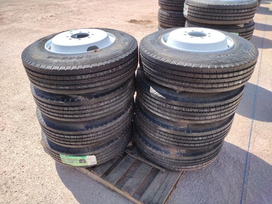 (8) Unused Trailer Wheels w/Tires 215/75 R 17.5