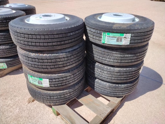 (8) Unused Trailer Wheels w/Tires 235/75 R 17.5