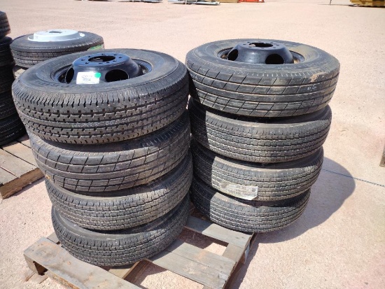 (8) Unused Trailer Wheels w/Tires 235/80 R 16