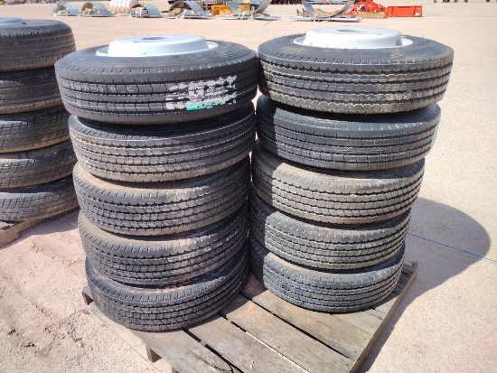 (10) Unused Trailer Wheels w/Tires 215/75 R 17.5