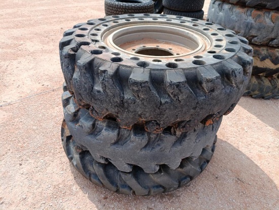 (3) Telescopic Forklift Wheels w/Tires 13 00-24
