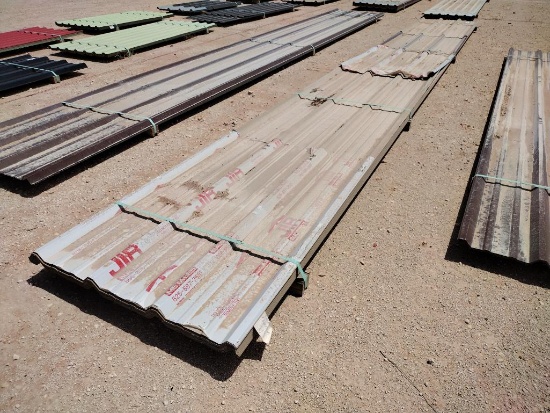 (54 pcs) R Panels 25ft Longest & Misc Lengths, Color Saddle Tan