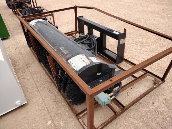 Unused 72" Mower King SSAB72 Rotary Angle Broom (Skid Steer Attachment)