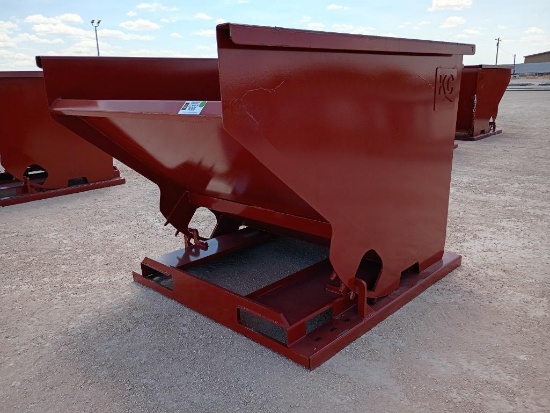 KC 2 CY. Skid Steer Trash Hopper w/Fork Pockets