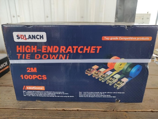 (100) SD Lanch 2m High-End Tie Down Ratchet Straps