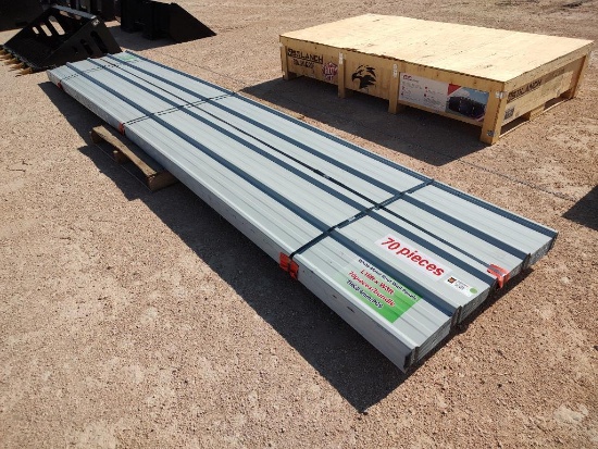 (70) White Metal Roof/Wall Panels 16ft x 3ft