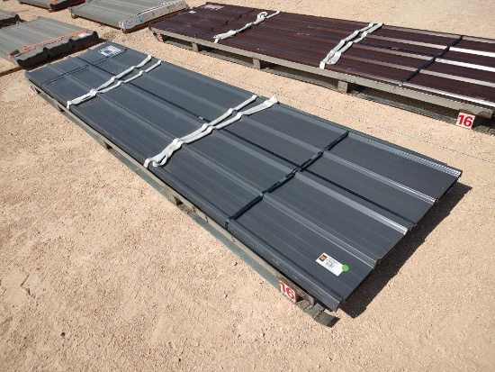 (30) Gray Metal Roof/Wall Panels 12ft x 3ft