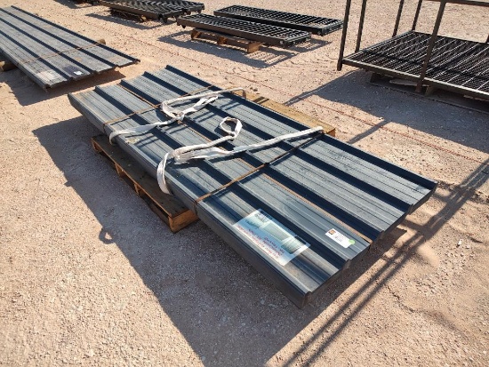 (70) Gray Metal Roof/Wall Panels 8ft x 3ft