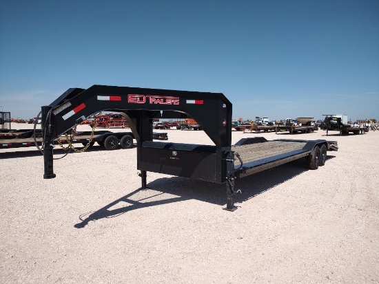 2025 ED 30Ft Flat Bed Gooseneck Trailer w/Flip-Over Ramps