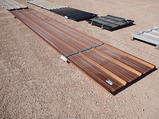 (9 pcs) R Panels 20ft Long, Copper Metal