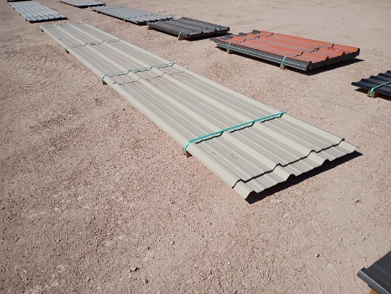 (17 pcs) R Panels 25ft Long, Light Stone