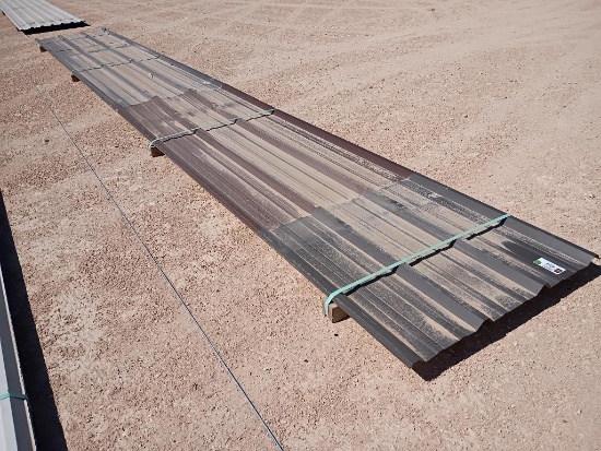 (7 pcs) R Panels 24ft Long, Dark Brown