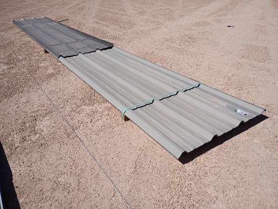 (9 pcs) R Panels 25ft Long, Ash Gray