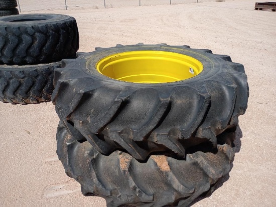 (2) John Deere Wheels w/Tires 20.8-38