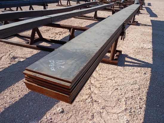 (10) Pcs 12'' x 1/2'' Steel Flat Iron, 20 Ft Long