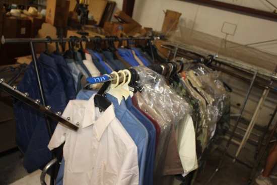 Vintage Clothing in Various styles and sizes with the rack