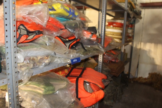 Assortment of various life jackets Vintage in various styles and sizes