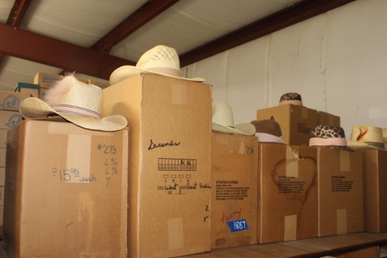5- boxes of assorted vintage hats in various styles and sizes