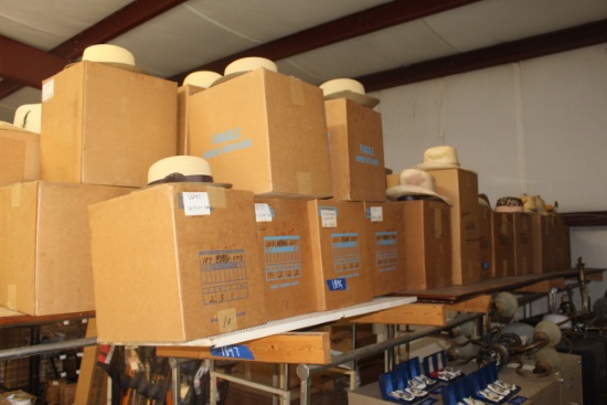 6-Boxes of vintage hats in various sizes and styles
