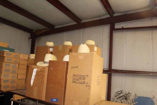3-boxes of vintage hats in various sizes and styles