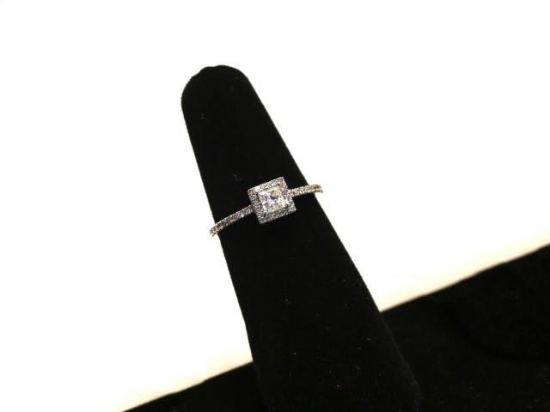 Princess & Baguette Diamond Ring in White Gold