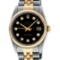 Rolex Men's Two Tone 14K Black Diamond 36MM Datejust Wristwatch
