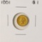1851 $1 Liberty Head Gold Dollar Coin