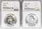 Lot of 1959 & 1960 Franklin Half Dollar Coins NGC PF66