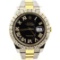 Rolex Men's Datejust II 18KT Yellow Gold & Steel 41mm Black Roman Diamond Dial W