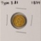 1874 Type 3 $1 Indian Princess Head Gold Dollar Coin
