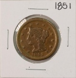 1851 Braided Hair Large Cent Coin