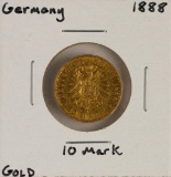 1888 Germany 10 Marks Gold Coin