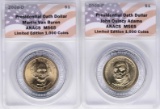 Lot of (2) 2008 Presidential Oath Dollar Coins ANACS MS65