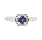 14KT White Gold Lady's 0.64 ctw Sapphire and Diamond Ring