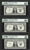 Lot of (3) 1957A $1 Silver Certificate STAR Notes PMG Superb Gem Uncirculated 68
