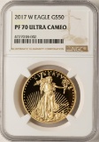 2017-W $50 Proof American Gold Eagle Coin NGC PF70 Ultra Cameo