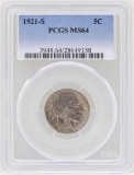 1921-S Buffalo Nickel Coin PCGS MS64