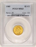1903 $2 1/2 Liberty Head Quarter Eagle Gold Coin PCGS MS63