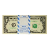 Pack of (100) Consecutive 2013 $1 Federal Reserve STAR Notes Dallas