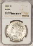 1889 $1 Morgan Silver Dollar Coin NGC MS64