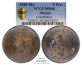1948-MO 5 Pesos Mexico Coin PCGS MS66