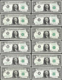 District Set of (12) 1963 $1 Federal Reserve Notes