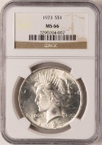 1923 $1 Peace Silver Dollar Coin NGC MS66