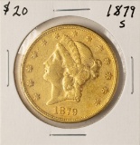 1879-S $20 Liberty Head Double Eagle Gold Coin