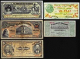 Lot of (5) Assorted Mexican Revolution Currency Notes