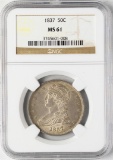 1837 Capped Bust Half Dollar Coin NGC MS61