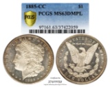 1885-CC $1 Morgan Silver Dollar Coin PCGS MS63DMPL